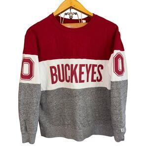 Tailgate Clothing Ohio State Buckeyes color block crewneck sweatshirt (medium)